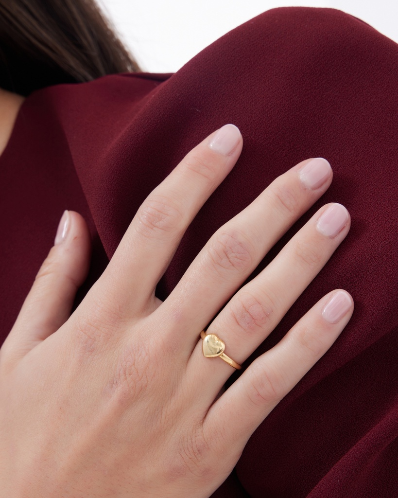 Anillo ajustable Muá corazón en plata