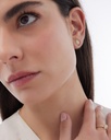 Pendientes botón Lux gota con circonita blanca en Plata
