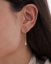 Pendientes largos Lux gota con circonita blanca en Plata