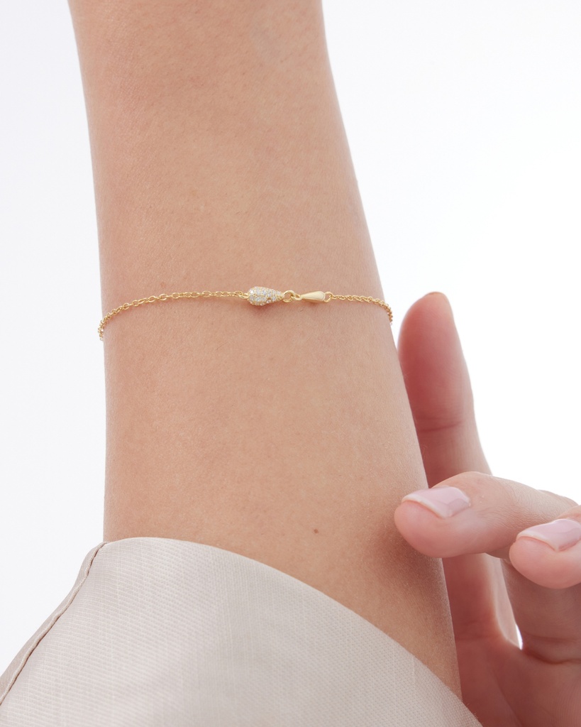 Pulsera Lux gota con circonita blanca en Plata
