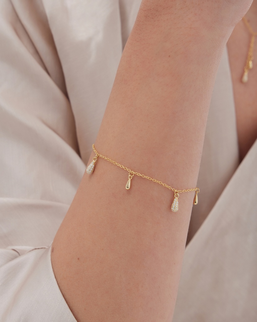 Pulsera Lux gota con circonita blanca en Plata