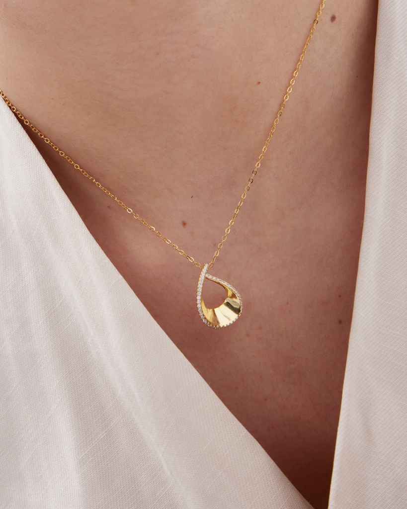 Collar corto Lux gota con circonita blanca en Plata