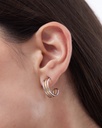 Pendientes aro Avenue triple bicolor en Plata