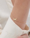 Pulsera Fleur mariposa en Plata baño Oro