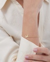 Pulsera Fleur mariposa en Plata baño Oro