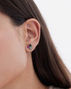 Pendientes botón Azuree con cristal multicolor en Plata baño Oro