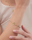 Pulsera Azuree árbol vida con cristal multicolor en Plata baño Oro