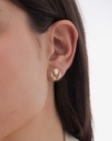 Pendientes cortos Solene con perla cultivada en Plata baño Oro