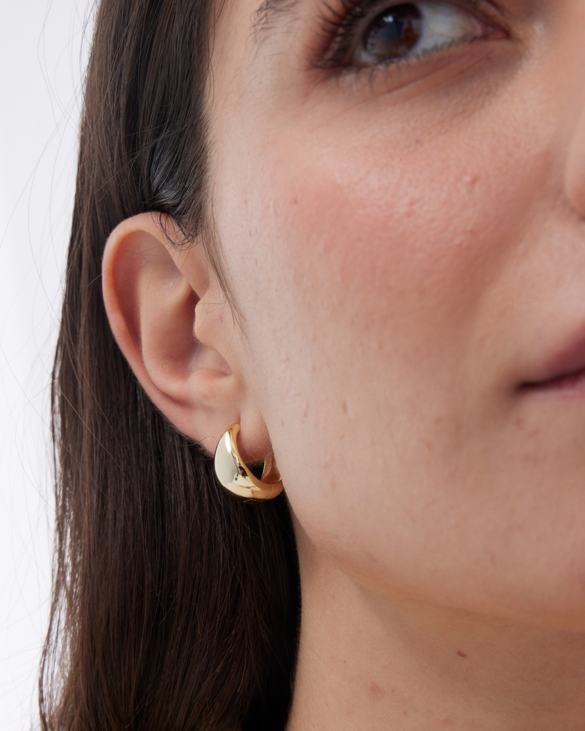 Pendientes aro click Solene en Plata baño Oro