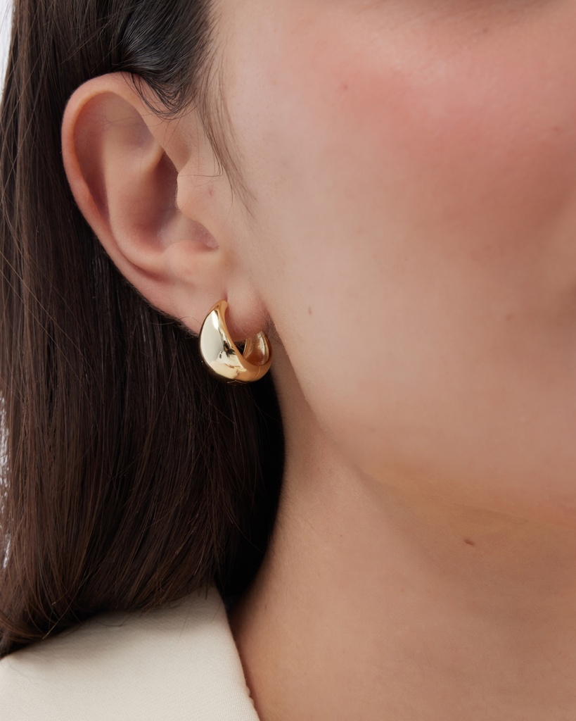 Pendientes aro click Solene en Plata baño Oro