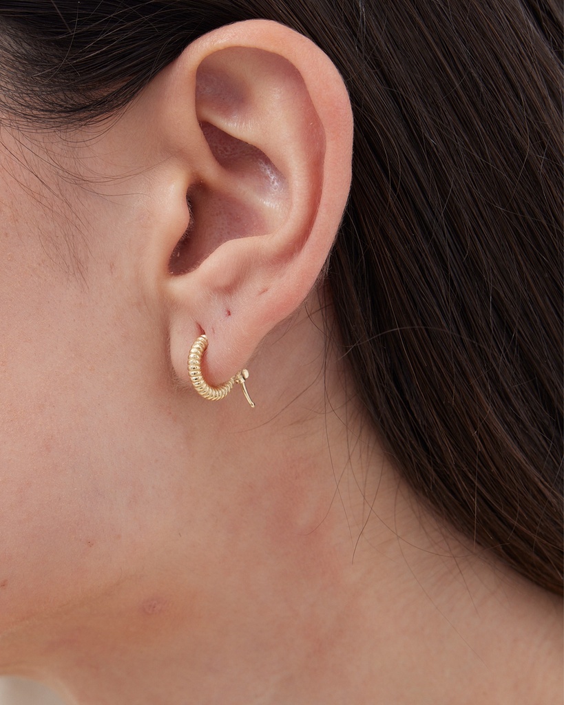 Pendientes aro Solene círculo textura en Plata baño Oro