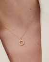 Collar corto Solene círculo textura en Plata baño Oro