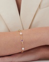 Pulsera Solene con perla y cristal multicolor en Plata baño Oro