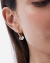 Pendientes aro Muse con cristal blanco en Plata