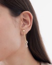 Pendientes largos Muse cadena con cristal blanco en Plata