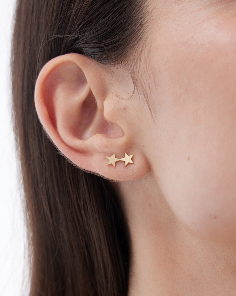 Pendientes botón Muse estrella en Plata