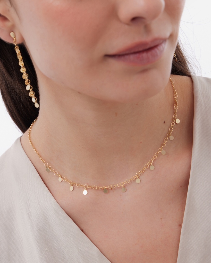 Collar corto Muse mini círculo en Plata