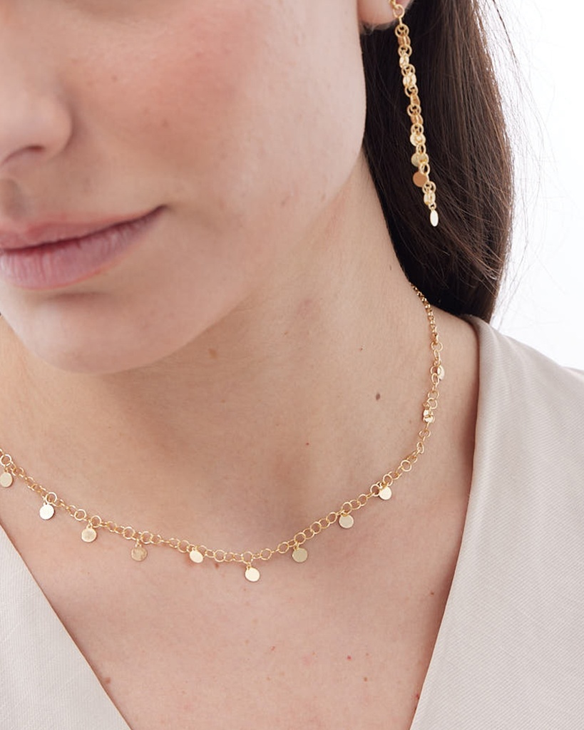 Collar corto Muse mini círculo en Plata