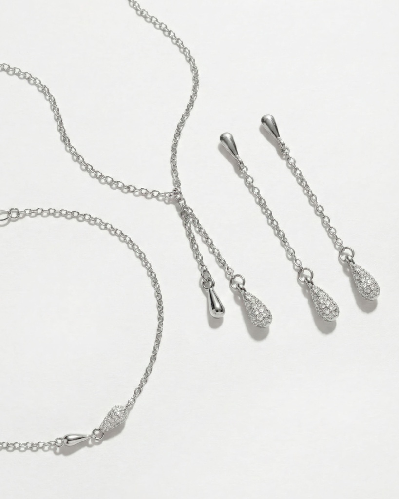 Pulsera Lux gota con circonita blanca en Plata