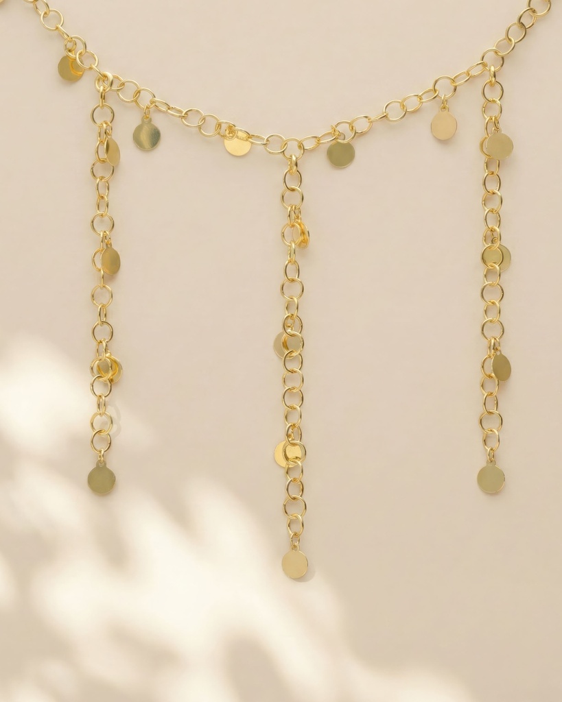 Collar largo Muse mini círculo en Plata