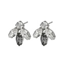 Pendientes cortos marquesa gris elaborados en plata