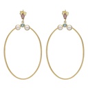 Pendientes largos perla multicolor bañados en oro