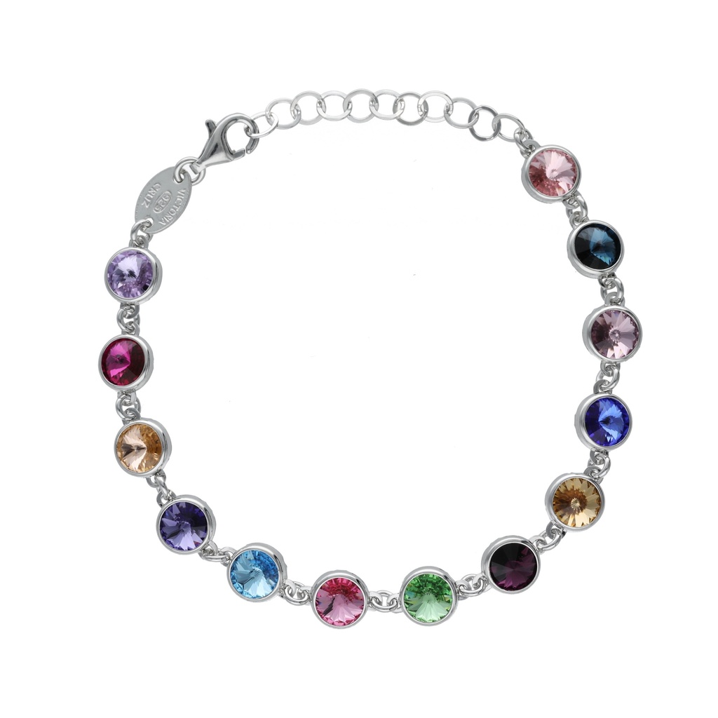 Pulsera círculo cristal en Plata baño rodio de Carmen