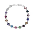 Pulsera círculo cristal en Plata baño rodio de Carmen