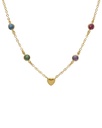 Collar corto Muá corazón con cristal multicolor en plata