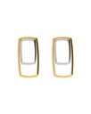 Pendientes cortos Avenue rectángulo bicolor en Plata