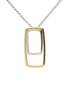 Collar corto Avenue rectángulo bicolor en Plata