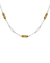 Collar corto Avenue rectángulo textura bicolor en Plata
