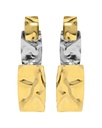 Pendientes largos Avenue rectángulo textura bicolor en Plata