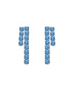 Pendientes cortos Eau con cristales riviere azul en Plata baño Rodio