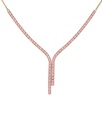 Collar largo Eau con cristales riviere rosa en Plata baño Oro