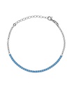 Pulsera Eau con cristales riviere azul en Plata baño Rodio