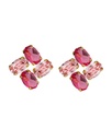 Pendientes cortos Eau con cristal rosa en Plata baño Oro