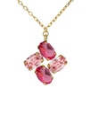 Collar corto Eau con cristal rosa en Plata baño Oro