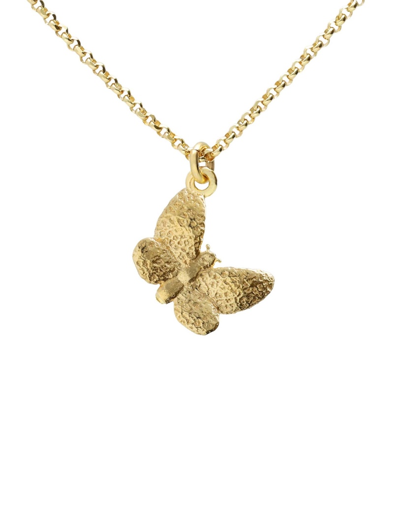 Collar corto Fleur mariposa en Plata baño Oro
