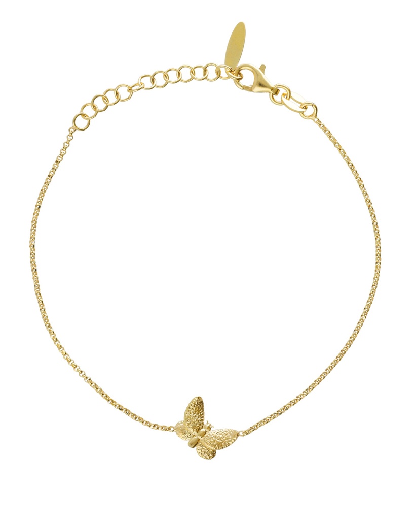 Pulsera Fleur mariposa en Plata baño Oro