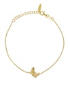 Pulsera Fleur mariposa en Plata baño Oro