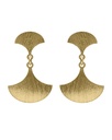 Pendientes cortos Azure abanico textura en Plata baño Oro