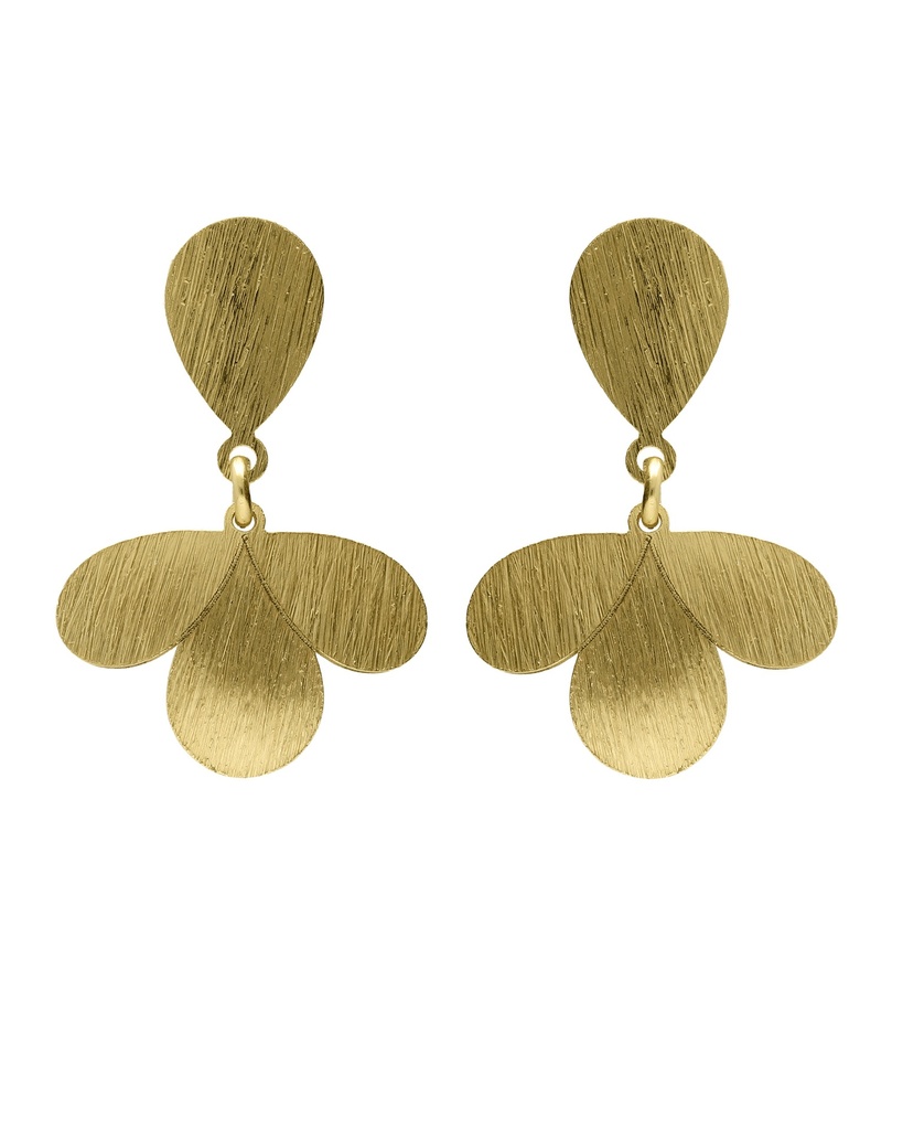 Pendientes cortos Azure gota textura en Plata baño Oro