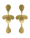 Pendientes largos Azure gota textura en Plata baño Oro