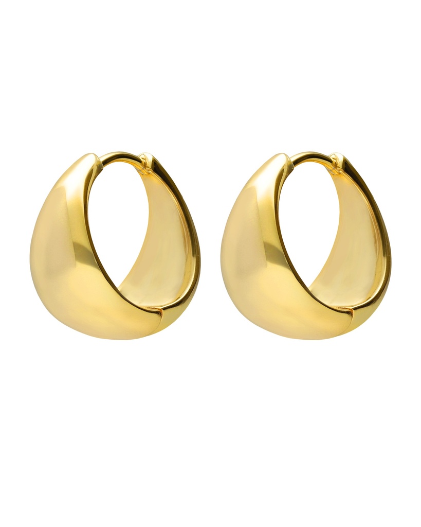 Pendientes aro click Solene en Plata baño Oro