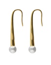 Pendientes gancho Solene con perla en Plata baño Oro