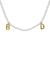 Collar corto personalizado Solene dos letras con perla en Plata baño Oro