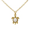 Collar corto Solene tortuga con perla en Plata baño Oro