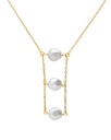 Collar largo Solene con perla barroca en Plata baño Oro