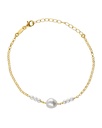 Pulsera Solene con perla barroca en Plata baño Oro